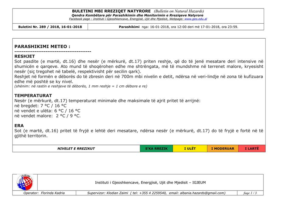 MOTI/ Sot shtrëngata shiu dhe borë, kur përmirësohet moti