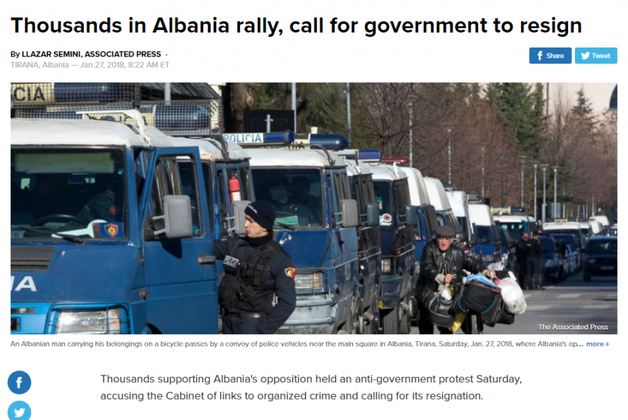 FOTO GALERI/ Protesta e opozitës jehonë në mediat ndërkombëtare: Në Shqipëri kërkohet rrëzimi i qeverisë