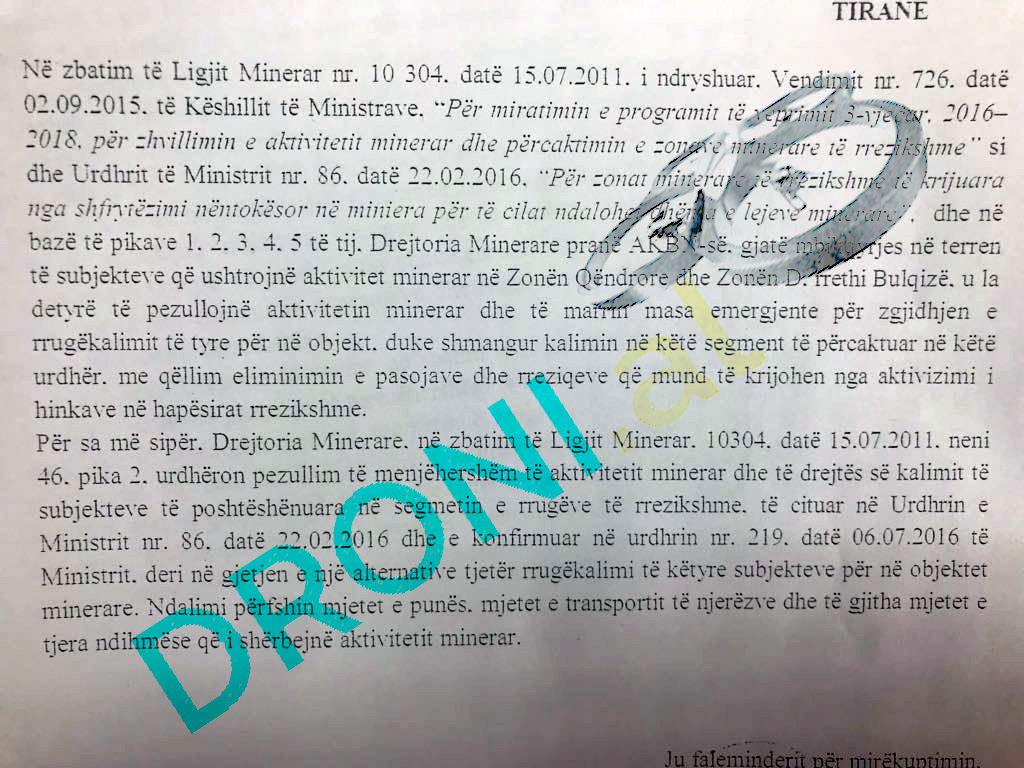 EKSKLUZIVE & LISTA/ Pezullohet aktiviteti minerar në Zonën D të Bulqizës, ja 11 subjektet që ju ndalohet hyrja dhe puna