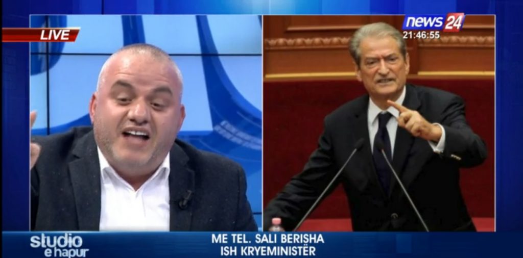 Berisha telefonon në studio, replikë me Artan Hoxhën: Je gazetar amoral! Gazetari i përgjigjet me burg