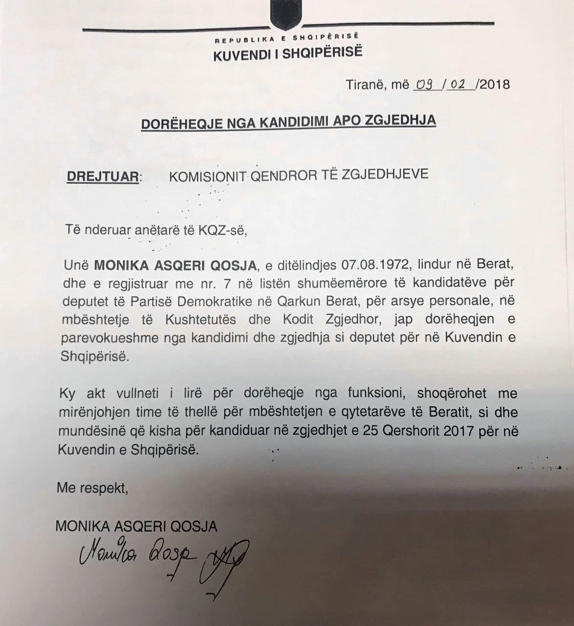 SHKRESAT/ Berat, Astrit Veliaj në vend të Eduard Halimit – Kandidatet femra të PD-së refuzojnë mandatin e deputetes