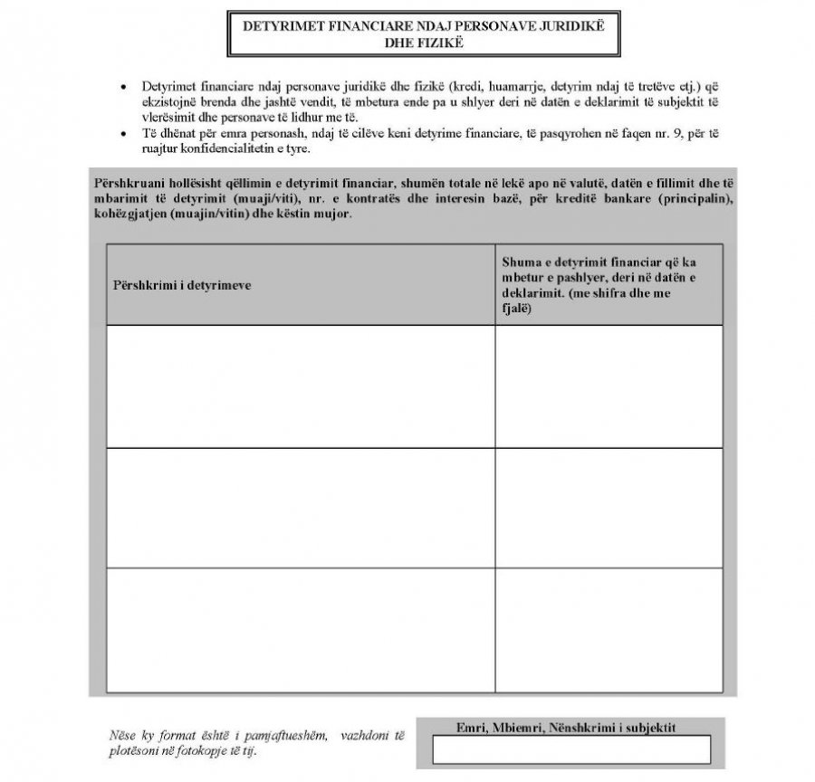 FORMULARI/ Pyetësori ndaj policëve për Vetting-un, vetëm për të dashurat/it nuk i pyesin