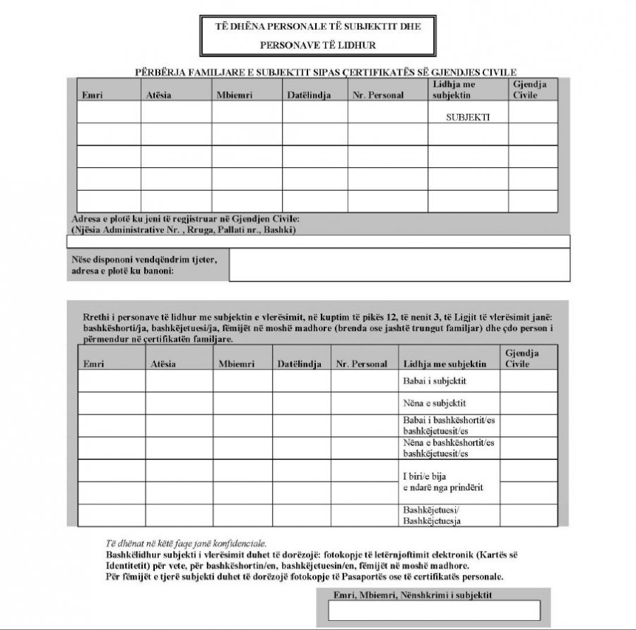 FORMULARI/ Pyetësori ndaj policëve për Vetting-un, vetëm për të dashurat/it nuk i pyesin