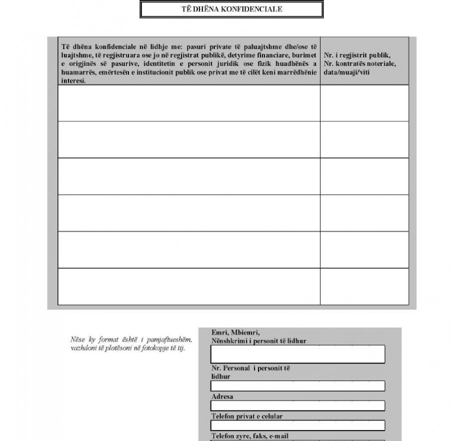 FORMULARI/ Pyetësori ndaj policëve për Vetting-un, vetëm për të dashurat/it nuk i pyesin