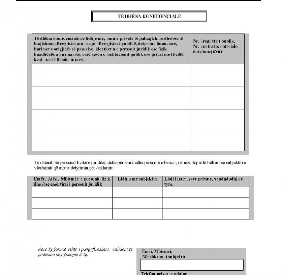 FORMULARI/ Pyetësori ndaj policëve për Vetting-un, vetëm për të dashurat/it nuk i pyesin