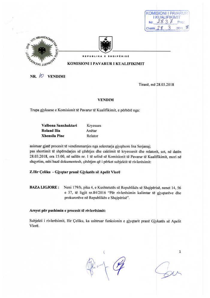 EMRI & FOTO/ KPK përjashton nga Vettingu edhe një gjyqtar të Apelit të Vlorës