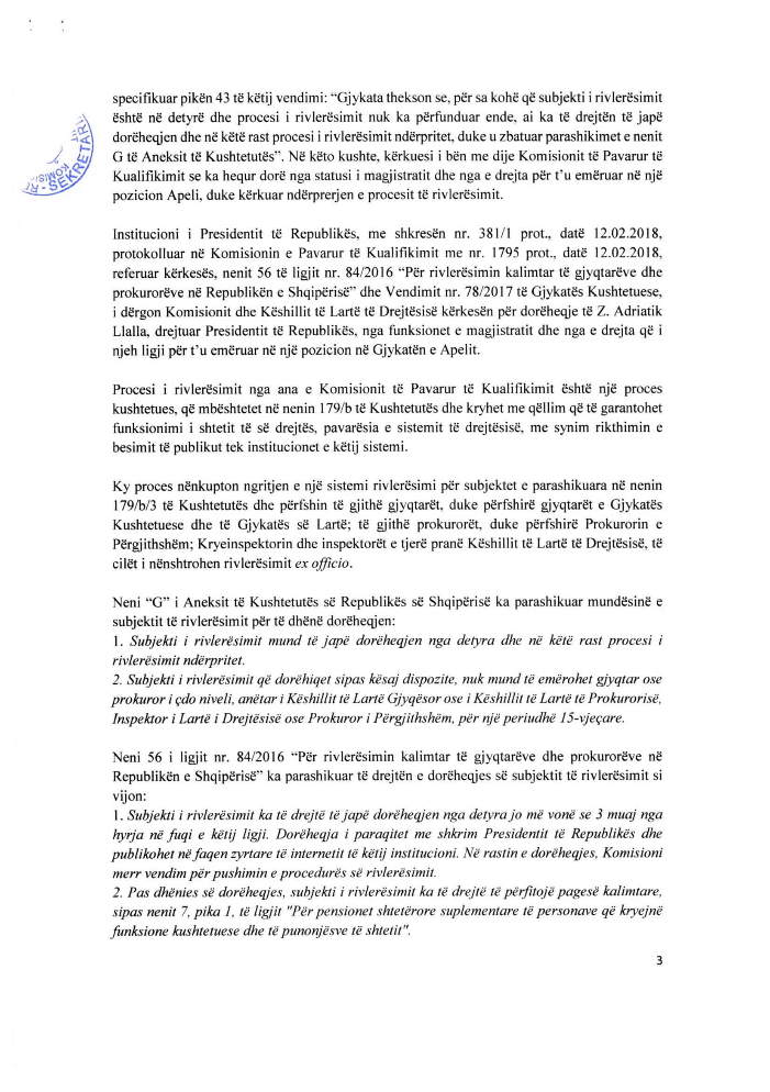 EMRI & FOTO/ Zyrtarizohet vendimi, ndërpritet Vetting-u për ish-kryeprokurorin Adriatik Llalla