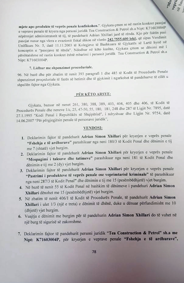 EMRAT & VENDIMI/ Skandali i naftës “virxhin” ja me sa vjet burg u dënua Ardian Xhillari