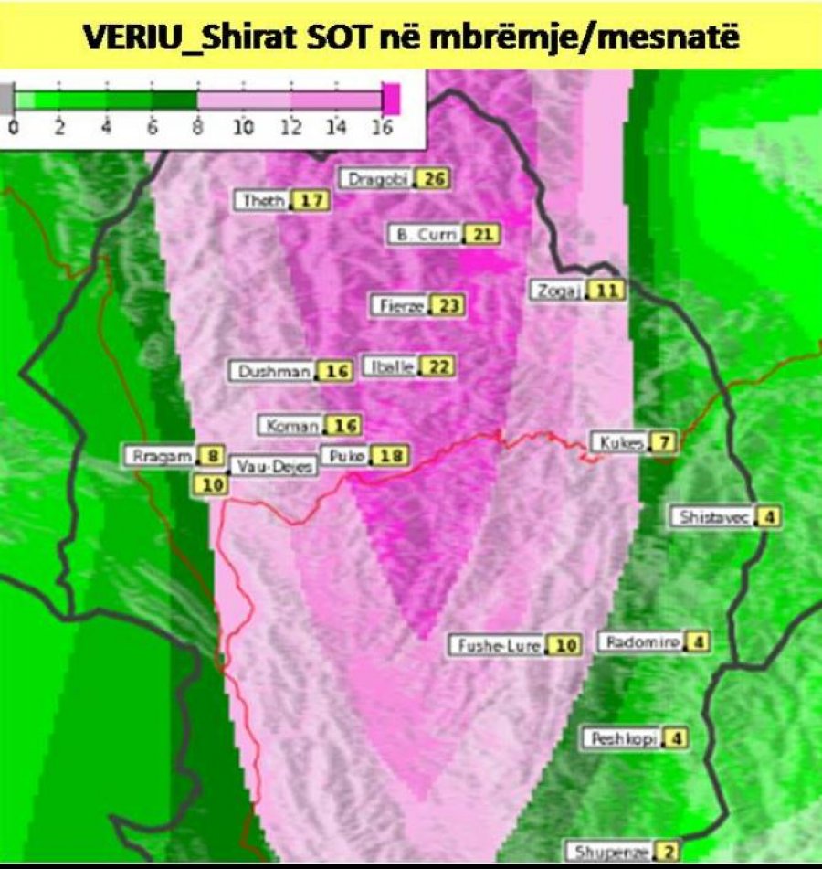 HARTA/ Parashikimi, sot e nesër shi dhe erëra të forta, ja çfarë pritet javën tjetër