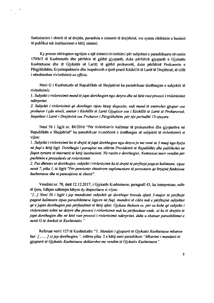 EMRI & FOTO/ Zyrtarizohet vendimi, ndërpritet Vetting-u për ish-anëtarin Gjykatës Kushtetuese