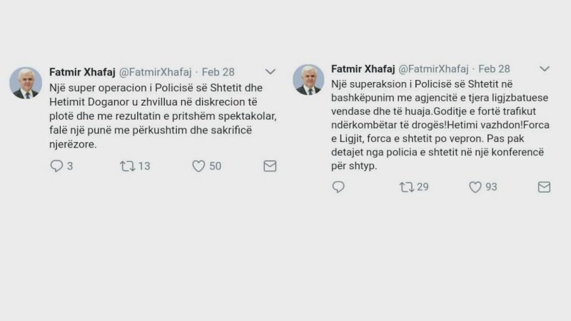 Kokaina, kush qëndron pas? Ministri Xhafaj me dy qëndrime, operacioni vijon