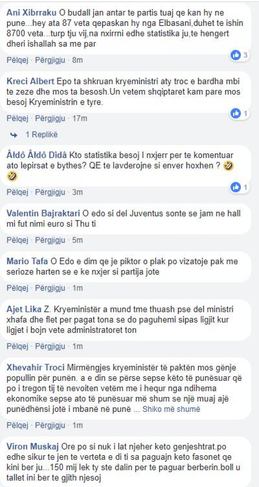 Rama uron “mirëmëngjesi” me hartën e punësimeve në mars dhe merr si përgjigje: Mashtrues, gënjeshtar, budalla…