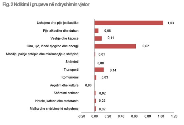 Ushqimet dhe faturat e ujit rrisin çmimet në shkurt