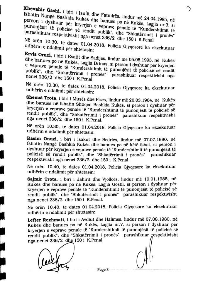 SKANDAL & DOKUMENT/ Prokuroria falsifikon aktet e arrestimeve dhe pyetjes së protestuesve të Rrugës së Kombit