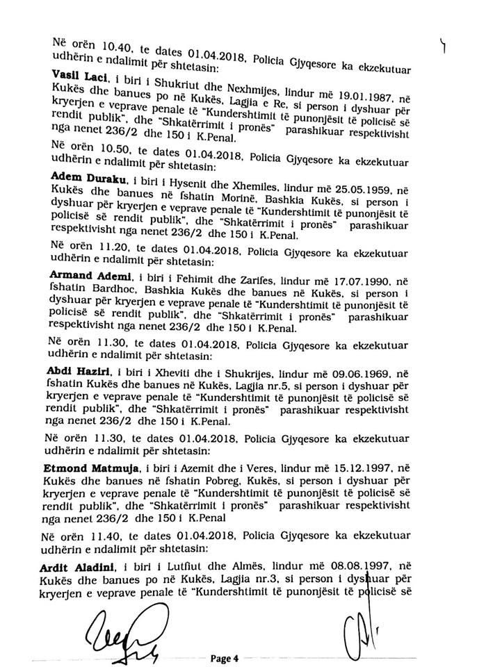 SKANDAL & DOKUMENT/ Prokuroria falsifikon aktet e arrestimeve dhe pyetjes së protestuesve të Rrugës së Kombit