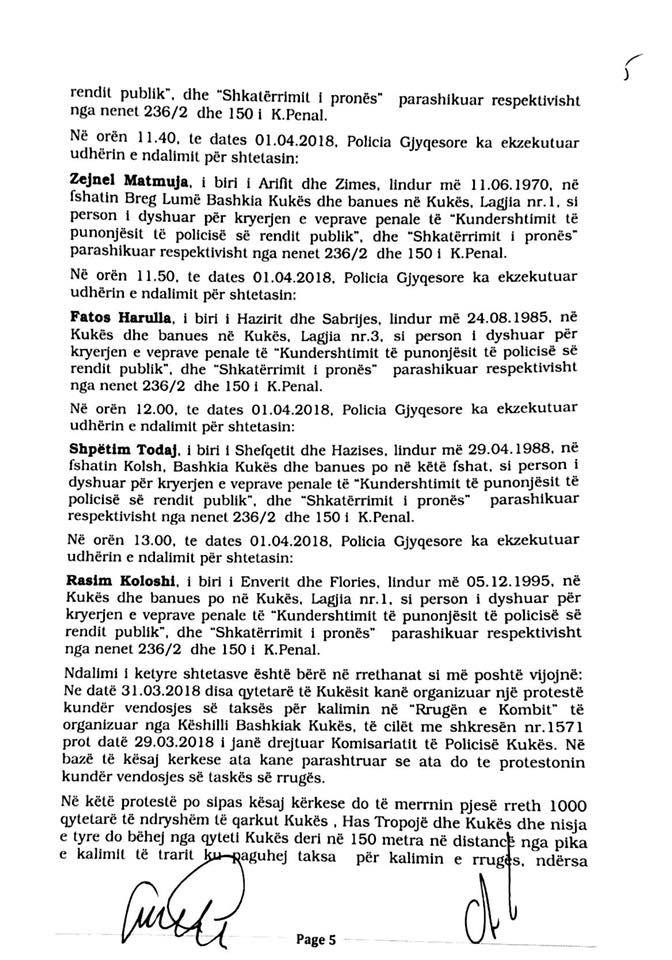 SKANDAL & DOKUMENT/ Prokuroria falsifikon aktet e arrestimeve dhe pyetjes së protestuesve të Rrugës së Kombit