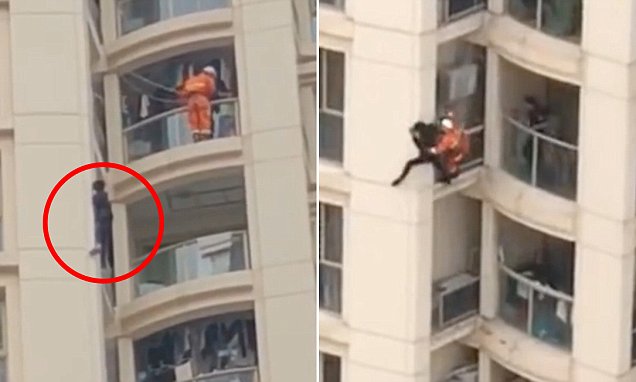 VIDEO/ Gati për tu hedhur nga kati i 16-të, zjarrfikësi shpëton jetën e adoleshentes