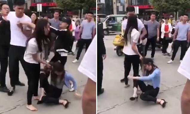 VIDEO/ Gruaja tërheq zvarrë për flokësh të dashurën e bashkëshortit