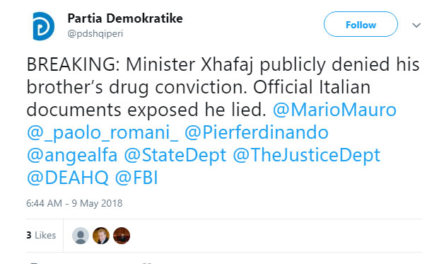 PD/ Dosja “Xhafaj” “fluturon” te kryeministrat e BE, FBI dhe DEA: Vëllai i ministrit i dënuar për trafik droge
