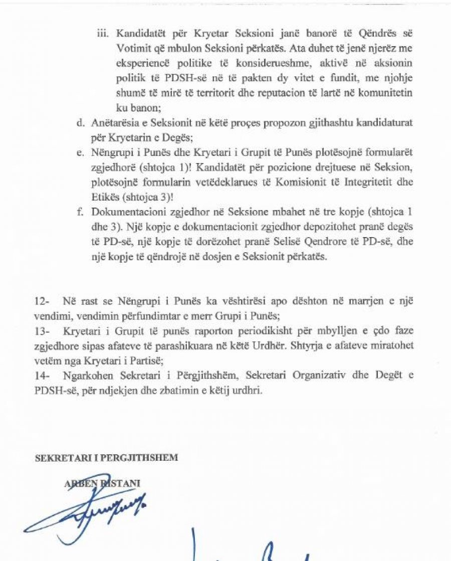 UDHËZIMI/ Lulzim Basha firmos: Zgjedhjet e brendshme në PD, procesi mbyllet për 45 ditë