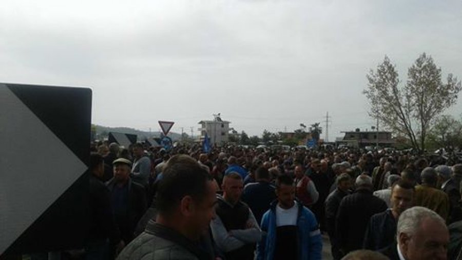 FOTO GALERI/ Edi Rama pritet me protesta në Lushnje: Qeveri mafioze, qeveri e drogës, Rama hajdut