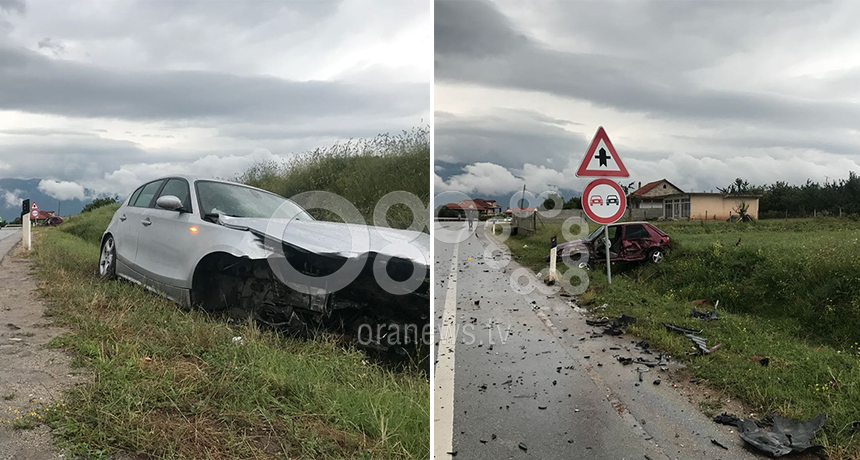 LAJMI I FUNDIT/Korcë, përplasen dy makina dhe përfundojnë në kanal, dy të plagosur