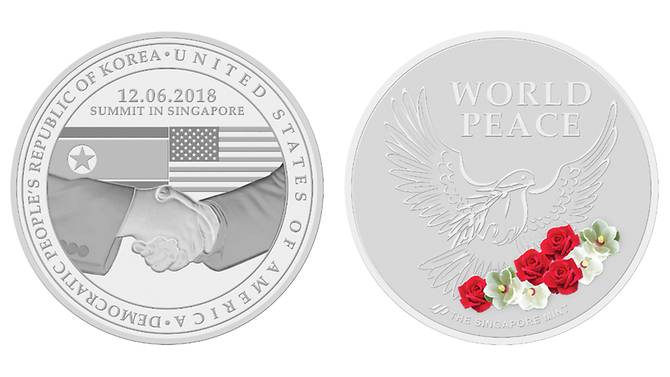 VIDEO & FOTO GALERI/ ‘Paqja Botërore’, Singapori “përjetëson” në tre medaljone takimin historik Trump – Kim