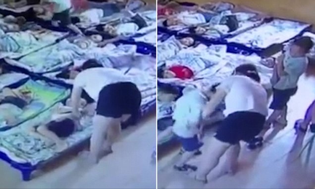 VIDEO/Edukatoret dhunojnë keq fëmijët, refuzuan të flinin gjatë drekës