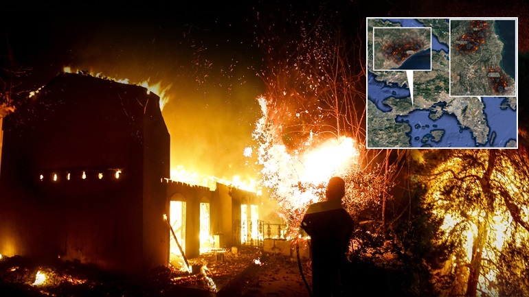 Bilanc tragjik në Greqi, 50 të vdekur dhe qindra të plagosur nga zjarret pranë Athinës