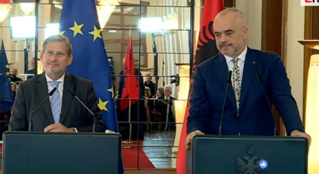 Bruksel/ Rama-Hahn në konferencë për mediat: Puna për negociatat duhet të vazhdojë