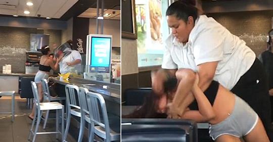 I derdh pijen në fytyrë, punonjësja e Fast Food-it zhdëp në dru klienten