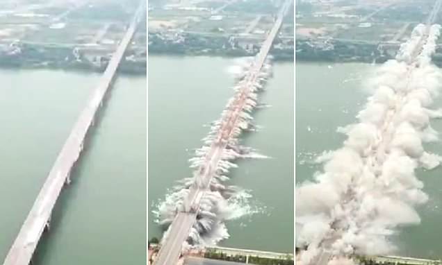 VIDEO/Ura 1500 metra shembet në mënyrë spektakolare për pak sekonda