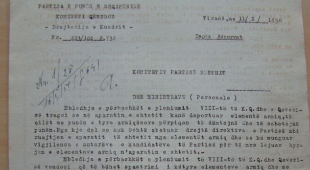 Letra e vitit 50’: Hiqni nga puna të gjithë armiqtë e Partisë