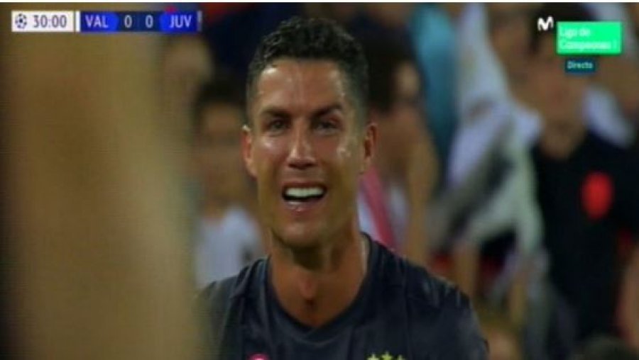 Cfarë po ndodh në ndeshjen mes Valencias dhe Juventus, Ronaldo ndëshkohet me karton të kuq