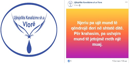 “Njeriu mund të rrijë deri në një javë pa ujë”/ Ujësjellësi i Vlorës bën postimin befasues