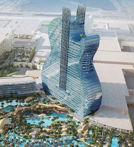 FOTO/Hoteli në formë kitareje drejt përfundimit, çfarë do të ofrojë për vizitorët