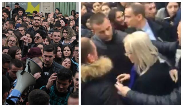 Studentët: Pse e përzumë ministren nga protesta