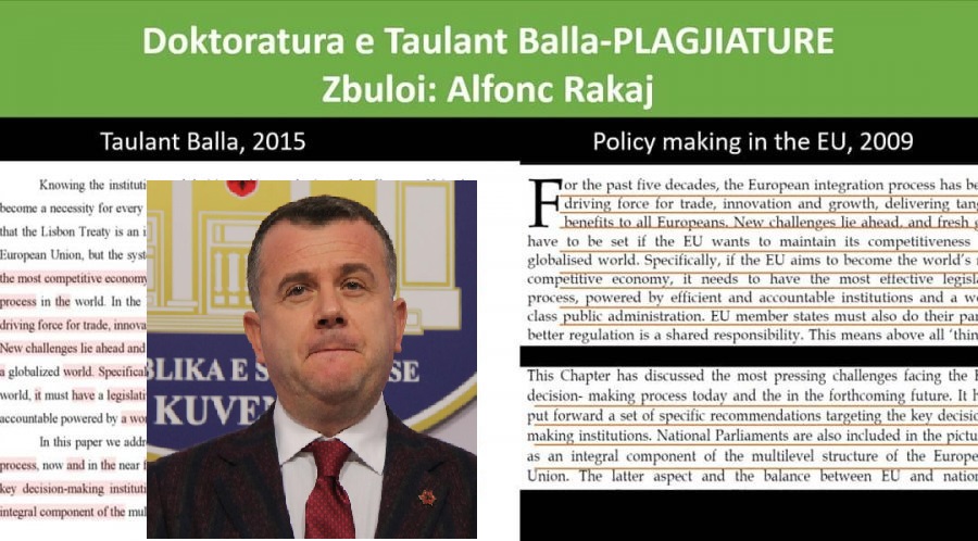 FOTO / ‘Bie’ edhe Taulant Balla, i diplomuari në Londër i zbulon plagjiaturën