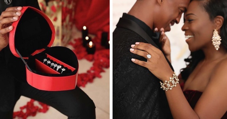 VIDEO/Modeli i propozon të dashurës jo me një, por  me 6 unaza të ndryshme