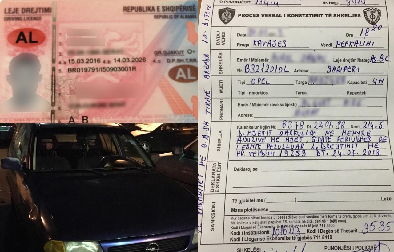 Pranga 29-vjeçarit nga Tirana, qarkullonte me patentë false
