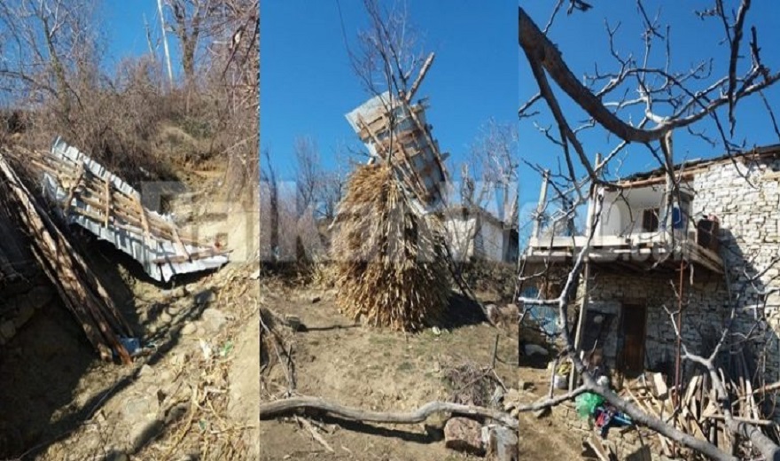 Era shkatërron shtëpitë në Gramsh, 6 familje në qiell të hapur