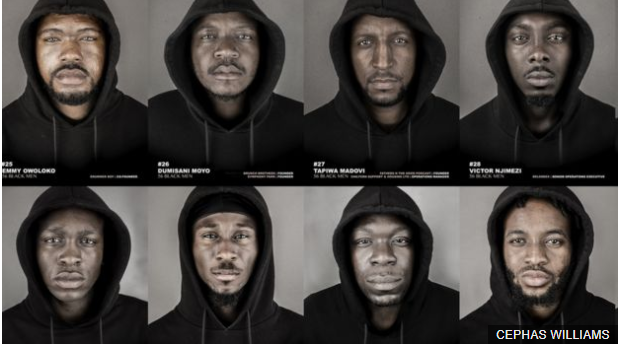 Një fushatë e veçantë, zbuloni pse këta meshkuj me ngjyrë kanë pozuar të gjithë me kapuç