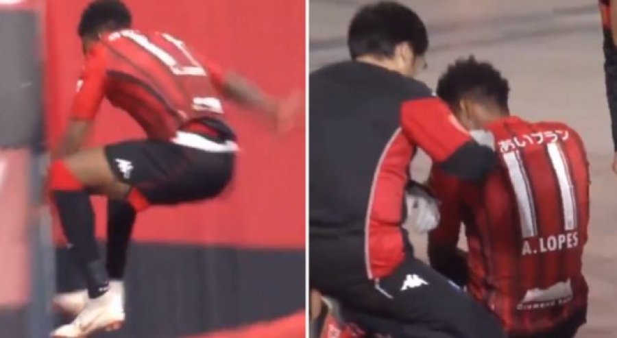 VIDEO/ Sulmuesi bie në gropë gjatë momentit kur po festonte golin