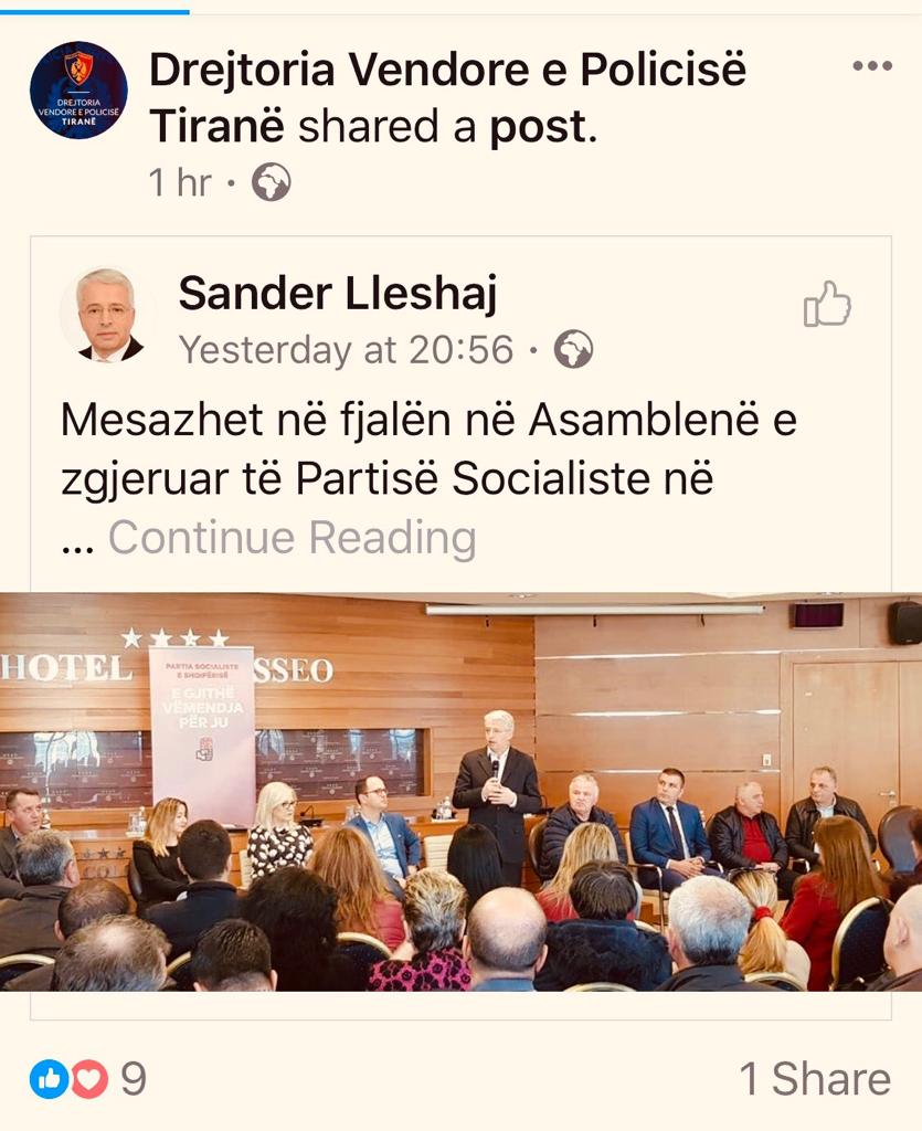 SKANDALI/Policia bën ‘share’ lajmet nga Partia Socialiste