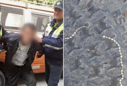 I vodhi me forcë varësen nga qafa qytetares në Fushë Krujë, pranga grabitësit