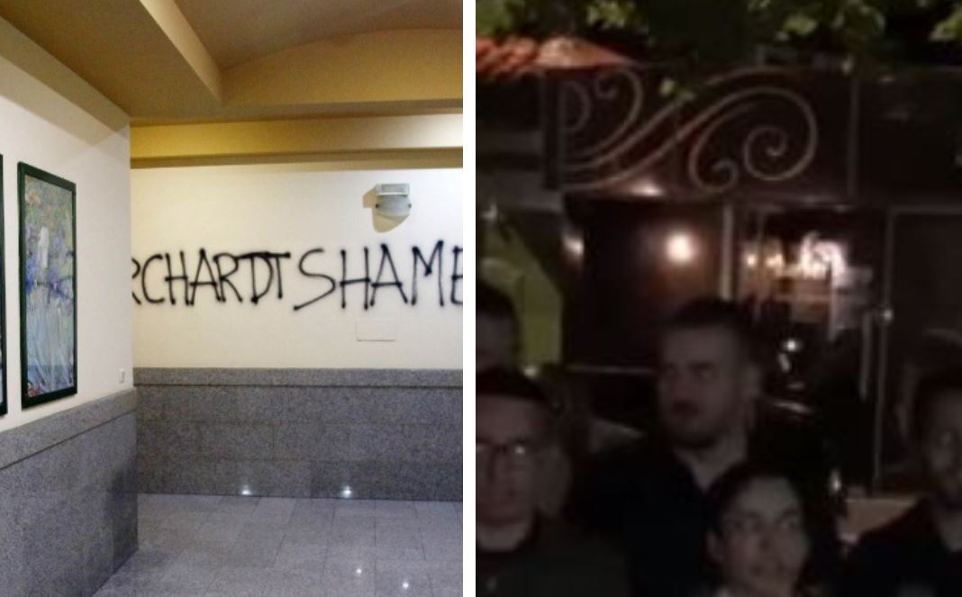 VIDEO/”Borchardt shame on you”, ja cilët janë të rinjtë ‘kërcënues’ që shkruajtën mbi mur