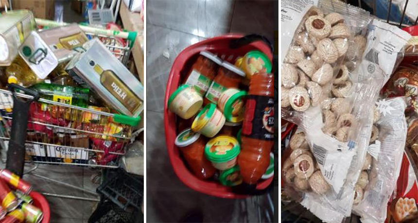 FOTO/Nga qumështi tek karamelet, AKU ia bllokon produktet marketit në Kamzë