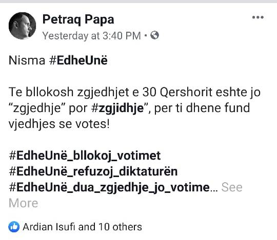 FOTO/”Nëse do të votoja, do më mallkonin me breza”, të tjerë intelektualë i bashkohen nismës ‘#Edheunë’