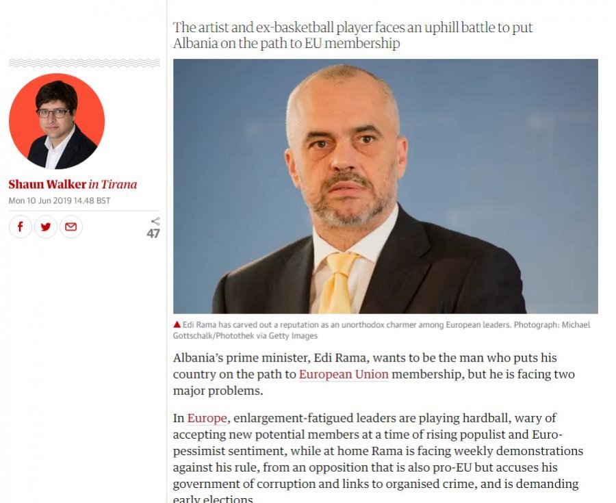 Gazeta britanike ‘The Guardian’: Eksponentë të mazhorancës socialiste, të lidhur me krimin e organizuar