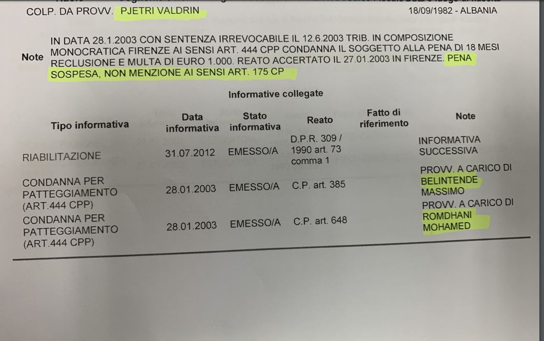 FOTO/PD publikon dokumentat autentike: Si u dënua dhe u dëbua Valdrin Pjetri në Firence